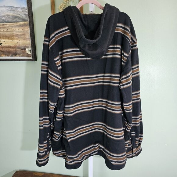 Carhartt Mens Rugged Flex Flannel Fleece Lined Hooded Shirt Jacket 2XL TALL - Picture 8 of 10